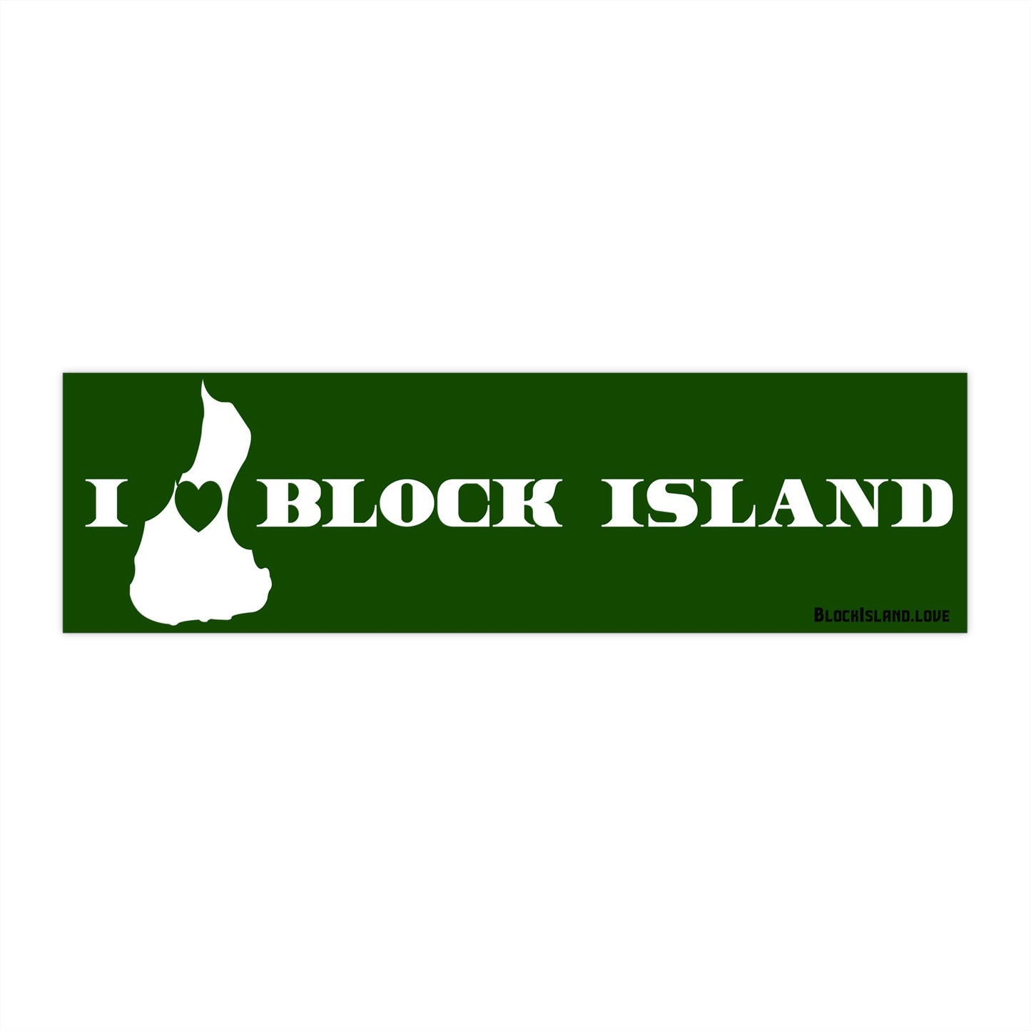 Bumper Sticker - I Heart Block Island - Green