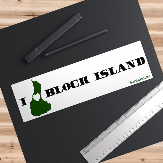 Bumper Sticker - I Heart Block Island - White