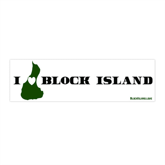 Bumper Sticker - I Heart Block Island - White