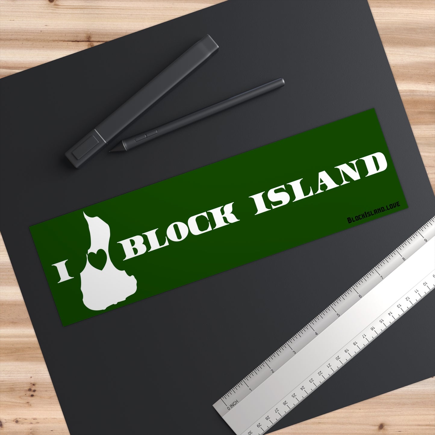 Bumper Sticker - I Heart Block Island - Green